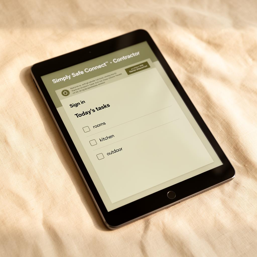 On the iPad — Cleaners & Contractors view