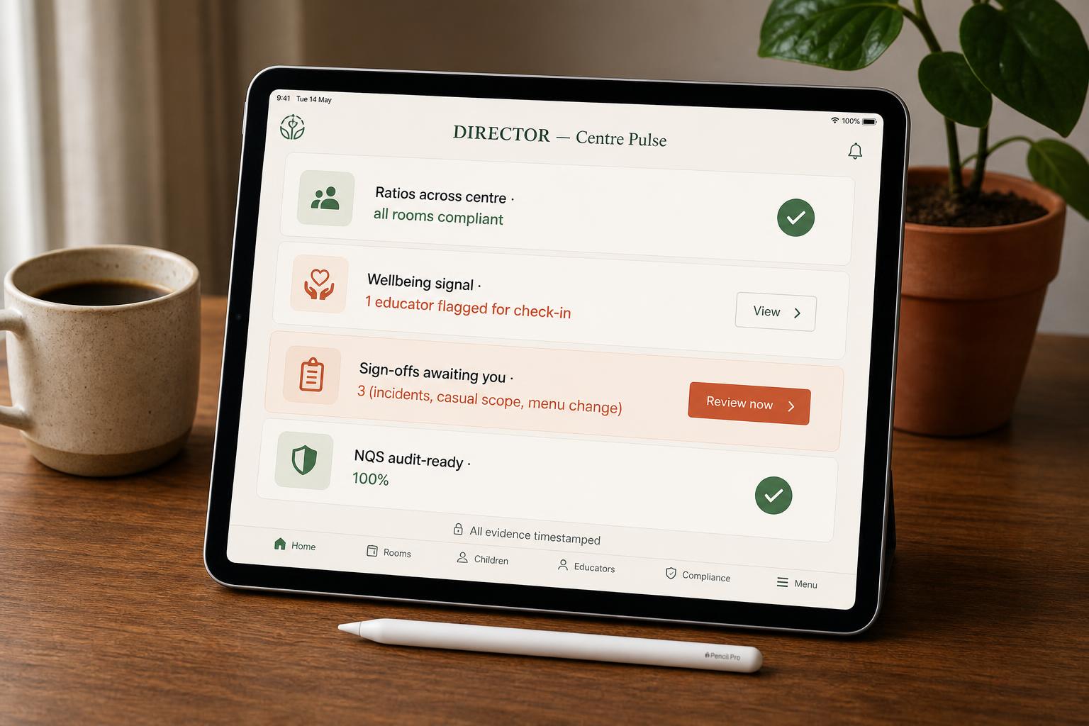 On the iPad — Director view